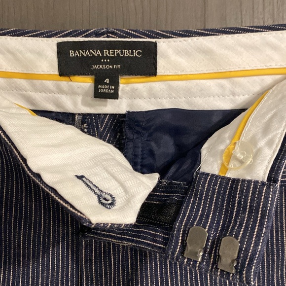 Banana Republic Factory Navy and Tan Pinstripe Pant - Picture 4 of 7
